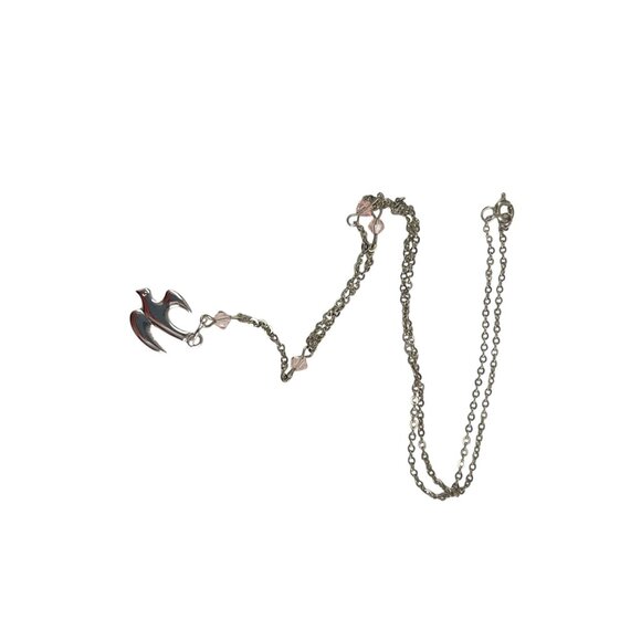 Sterling Silver Dove Pendant Necklace With Pink Crystal Beads & Chain - Picture 6 of 9